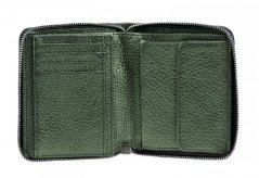 Dámská peněženka celá na zip VZOREK GREEN metalická zelená