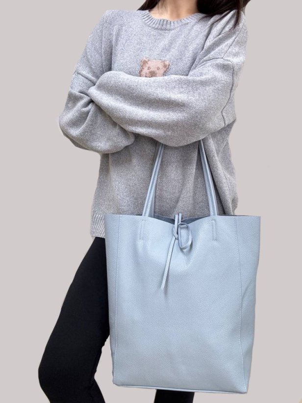 MaxFly velká kožená kabelka 5282 bílá