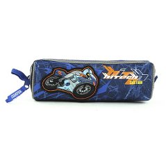 Školní penál pro kluky ovál motorka 022807 modrý - poslední kus