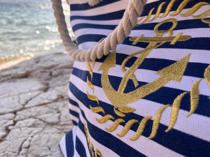 Plážová taška Florence motiv kotva 80009-002 modrá 2. jakost