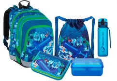 Bagmaster velký set ALFA 21 B (batoh + penál + sáček box na svačinu Lunch Box 013 B a lahev BOTTLE 20 B)