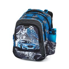 Školní batoh auto Bagmaster LUMI 23 D modrý