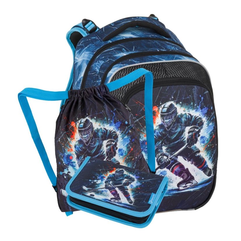 Bagmaster Hokejista Beta 26 D - Malý školní set pro prvňáčky (batoh + penál + sáček na tělocvik)