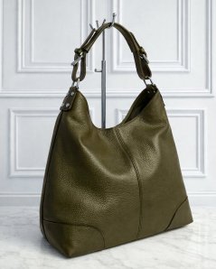 MaxFly kožená kabelka 5375 olivově zelená