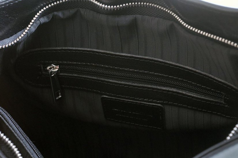 Giglio leather Dámská kožená kabelka přes rameno 095 černá