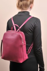 Kožený batoh dámský MaxFly 6226 fuxia