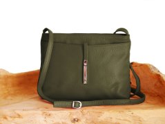 MaxFly kožená kabelka 5085 zelená - militare