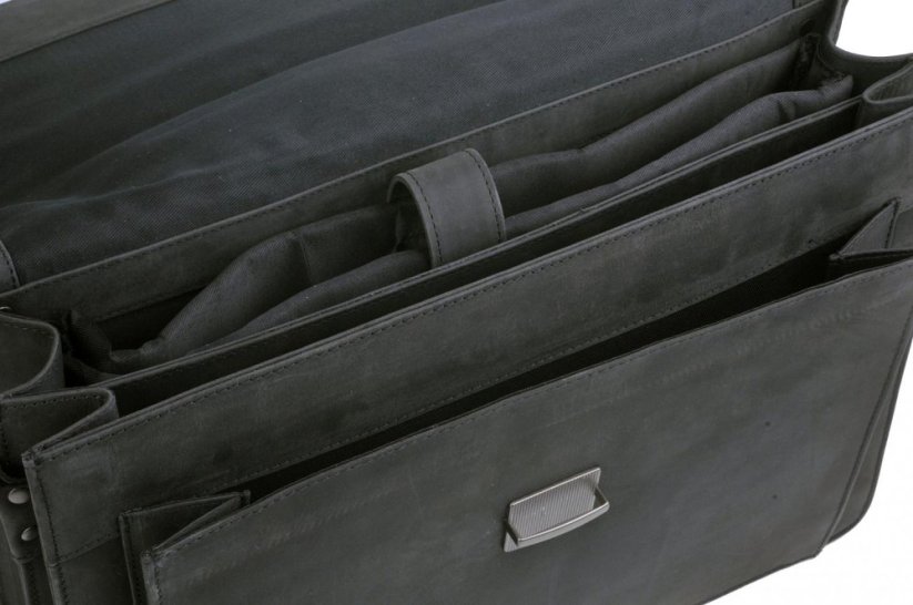 Kožená aktovka na notebook 15" 17935-001 černá