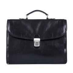 Giglio leather kožená aktovka 1050 černá stříbrné kování