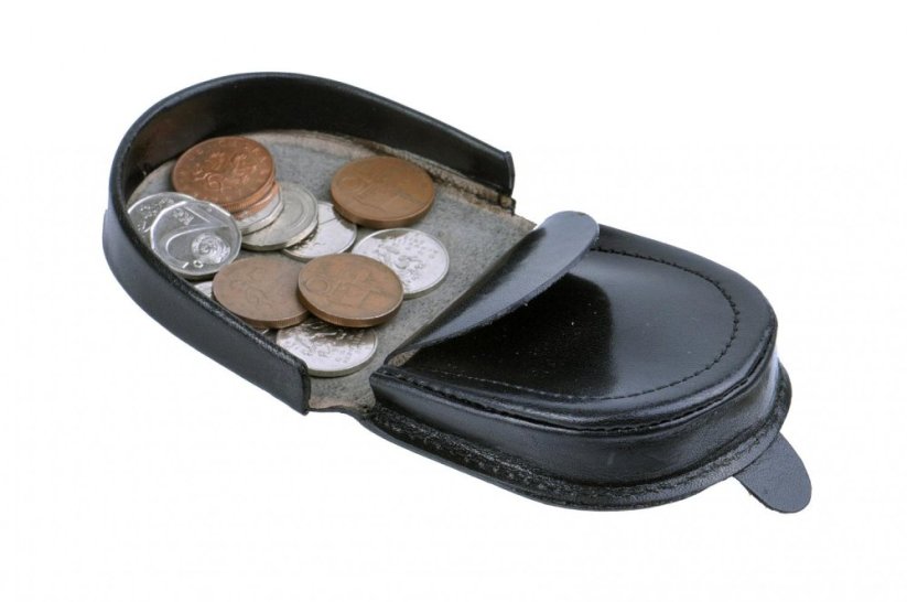 3KBH Klatovy, Kožená peněženka na drobné - podkova 3016 černá