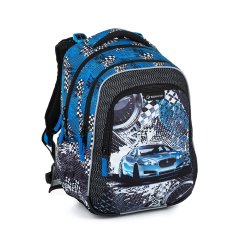 Bagmaster Školní batoh auto LUMI 23 D modrý