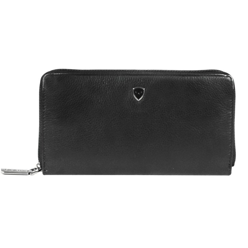 New bags leather Dámská kožená dlouhá peněženka 72658 černá