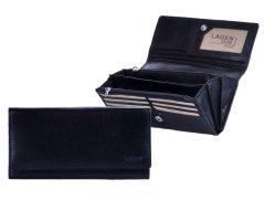 Dámská kožená dlouhá peněženka V-13 černá