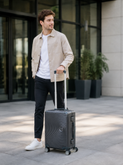 American Tourister Soundbox Alu Spinner 55 cm tmavě šedý Brushed Anthracite 155707-2849