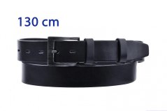 Pánský kožený černý pásek 14-60  dlouhý (obvod pasu 130 cm)