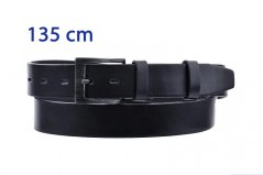Pánský kožený černý pásek 14-60  dlouhý (obvod pasu 135 cm)