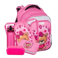 Velký školní set pro prvňáčky Bagmaster Lumi 24 H Medvídek (batoh + penál + sáček + lahev + box)