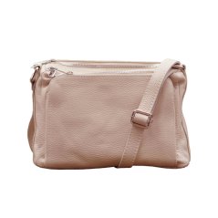 Maxfly Kožená crossbody kabelka 5542 růžová pudrová