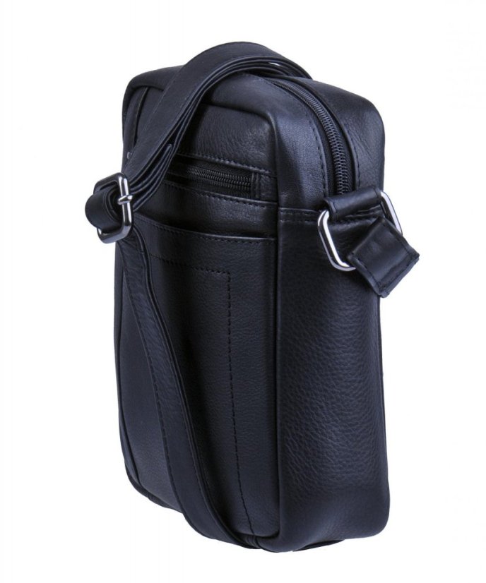 New bags leather - Pánská kožená taštička přes rameno černá LB-254