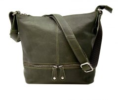 Dámská kožená kabelka přes rameno LA-1626 zelená