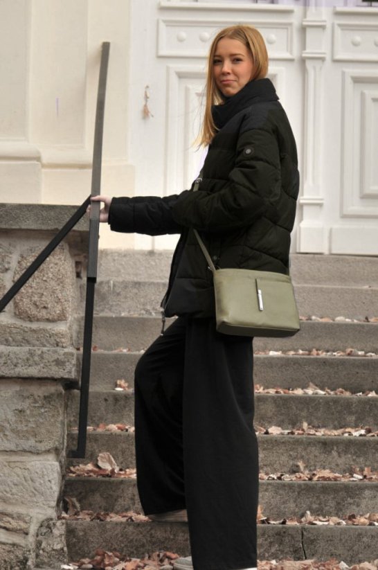 Dámská kožená crossbody kabelka 5085 zelená - olivová