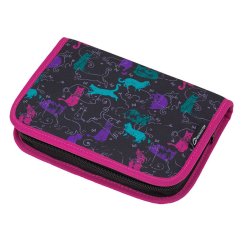 Bagmaster Školní penál CASE EPSON 8 A - kočky black/pink/green