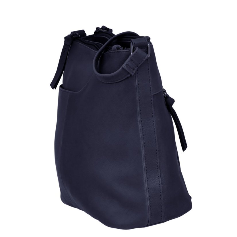 Dámská kožená kabelka New Bags Leather LB-679 tmavě modrá