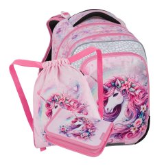 Bagmaster Malý školní set  BETA 26 B Jednorožec - batoh + penál + sáček na tělocvik