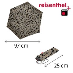 Lehký dámský skládací plochý deštník Reisenthel Umbrella Pocket Mini Baroque marble RT7061