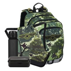 Bagmaster Velký školní set pro prvňáčky ALFA 25 B stíhačky (batoh + penál + sáček + lahev + box)