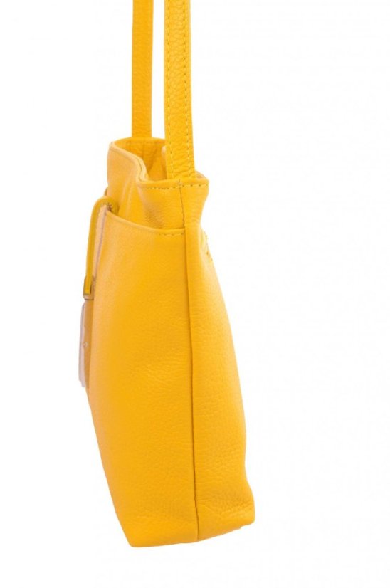 Dámská kožená crossbody kabelka 5085 žlutá