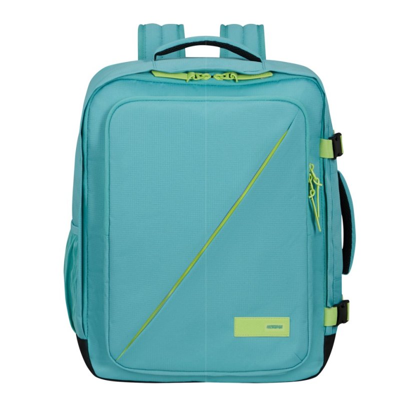 American Tourister TAKE2CABIN Batoh M 45cm Modrý Dusty Turquoise/Lime 38L 149175-A647