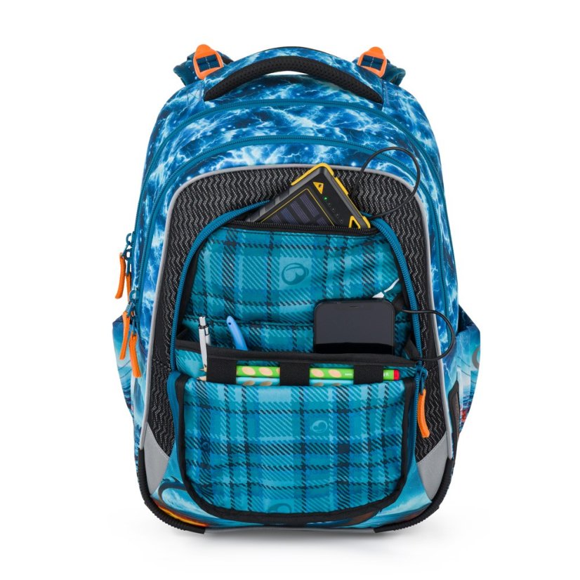 Bagmaster Malý školní set LUMI 26 D batoh, sáček a penál - drak, lehký ergonomický set pro prvňáčky