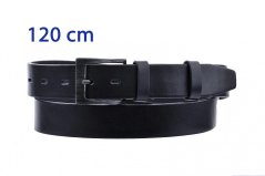 Pánský kožený černý pásek 14-60  dlouhý (obvod pasu 120 cm)