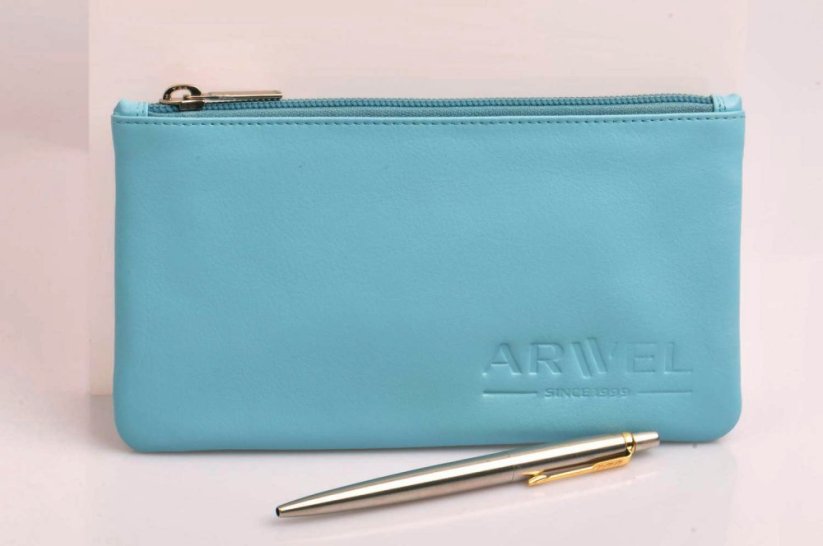 Arwel Kožená kosmetická etue 611-0023 tyrkys