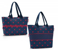 Elegantní nákupní kabelka na zip shopper e1 mixed dots red RJ3075