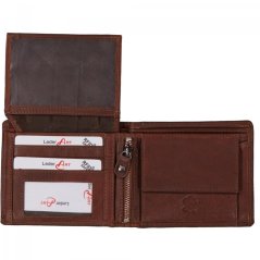 LederArt Pánská kožená peněženka na šířku LAB-108 hnědá