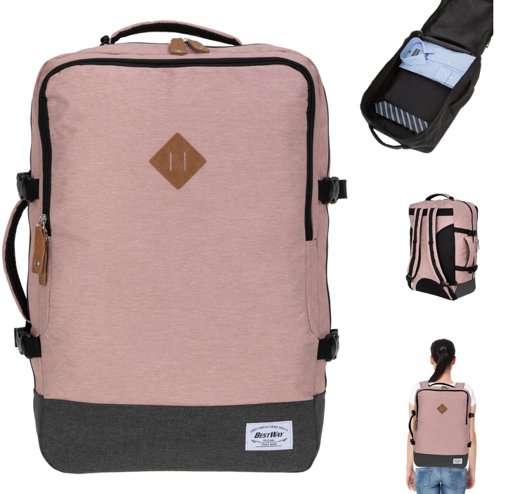 BestWay cestovní batoh CABIN PRO RETRO 40223-2100 růžový 40 L