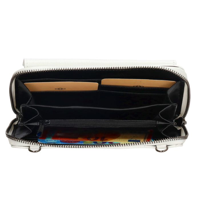 Malá kožená kabelka na mobil L626-003 bílá - moderní psaníčko