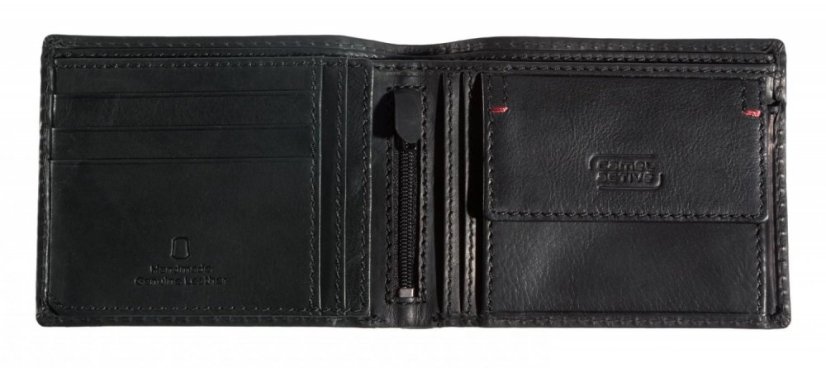 Camel Active Salamanca Horizontal Wallet Kožená větší černá peněženka 181-703-60 černá