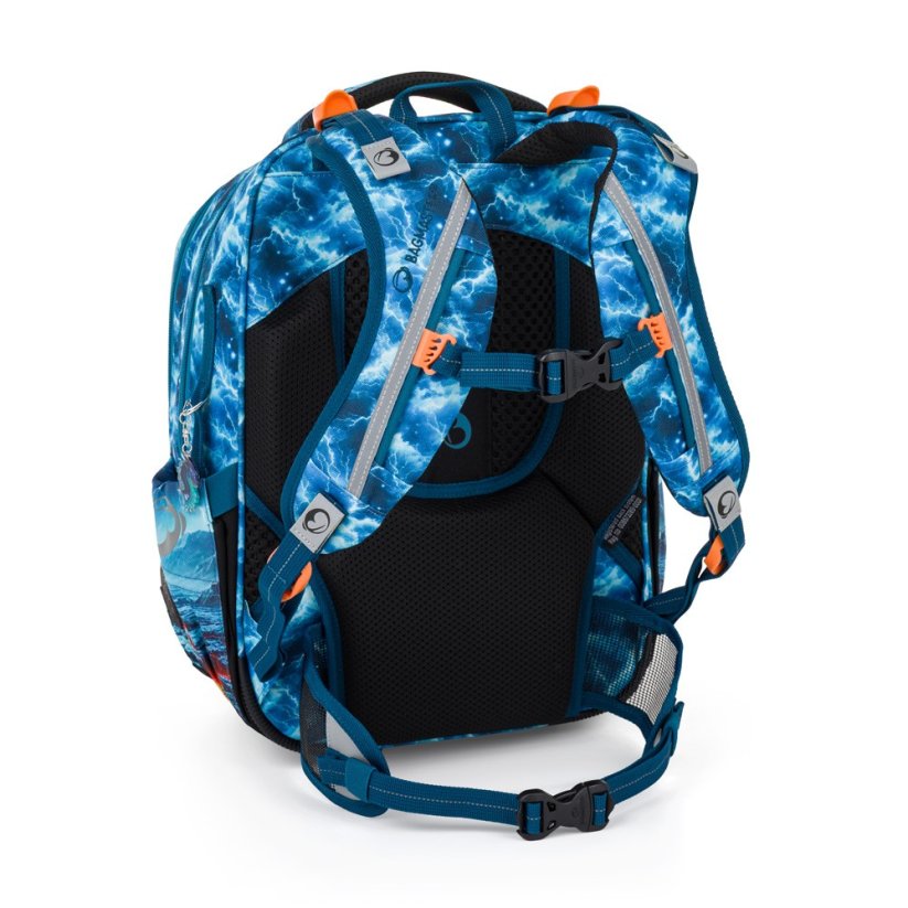 Bagmaster Malý školní set LUMI 26 D batoh, sáček a penál - drak, lehký ergonomický set pro prvňáčky