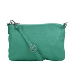 Menší kožená crossbody kabelka 5474 tyrkys