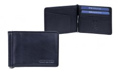 Kožená dolarka bez kapsy na drobné černá s RFID ochranou KFF-25