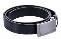 Úzký černý kožený pánský pásek 30-020-5PS-60