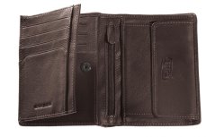 Pánská peněženka hnědá kožená zip na bankovky CAMEL B34-707-20