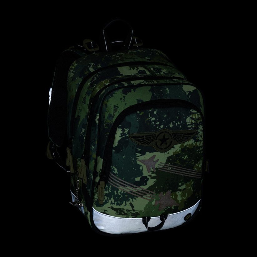Bagmaster Velký školní set pro prvňáčky ALFA 25 B stíhačky (batoh + penál + sáček + lahev + box)