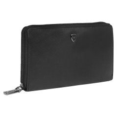 New bags leather Dámská kožená dlouhá peněženka 72658 černá