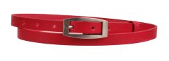 Penny Belts Dámský kožený úzký pásek červený 15-2-93