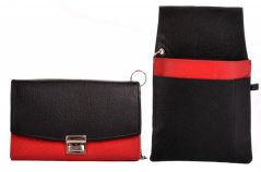 Kožená kasírka s pouzdrem 552-785 black/red