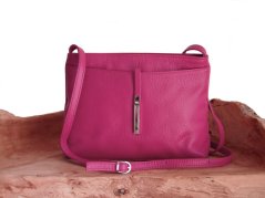 MaxFly kožená kabelka 5085 růžová - fuxia